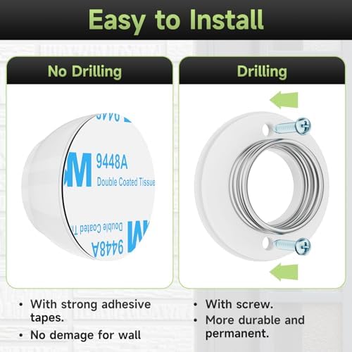 6PCS Door Stopper Wall Protector, Door Stoppers for Wall, White - Image 5