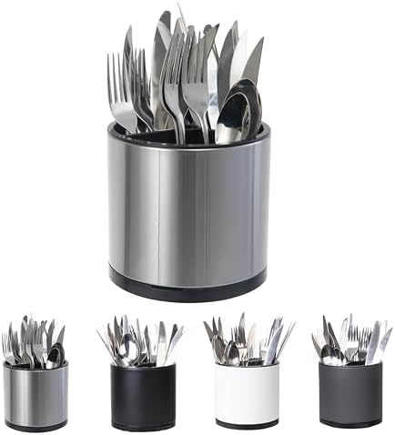 LIBODOUR Kitchen Utensil Holder,360°Rotating For Countertop Spoon Organizer by ModernandFarmhouseUtensilHolder