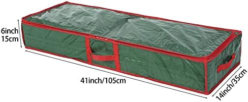 Sattiyrch Underbed Gift Wrap Organizer,Gift Wrapping Paper Storage Container,Holds up to 20 Rolls,41"W x 14"D x 5.5"H (Green) - Image 5