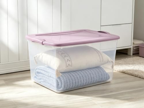 Storage Bins with Lids 6 Pack,66 Quart,24x16x13.87 in,Clear Plastic - Image 4