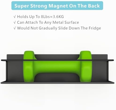 Magnetic Spice Rack For Refrigerator, Space Saving Magnetic Shelf For Fridge Matt Black 4 Pack With Magnetic Paper Towel Holder - Image 5