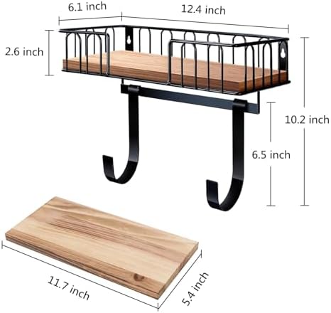 TJ.MOREE Ironing Board Hanger Metal Wall Mount Iron and Ironing Board Holder, Laundry Room Decor and Storage with Large Storage Black - Image 6