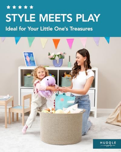 Huddle XXXLarge WASHABLE Blanket Basket for Living Room,Toys Storage, Baby - Image 4
