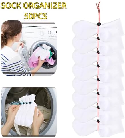 50Pcs Sock Clips - Amazing Laundry Sock Holder and Tie Clips - Organizer for Washing Machine and Dryer - Image 3