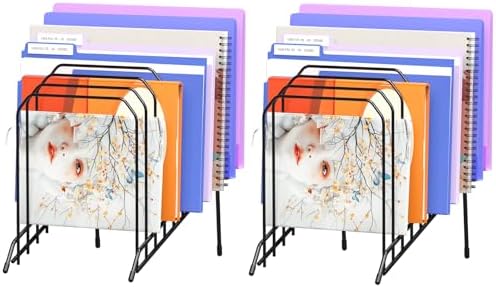 Gawerk Incline Metal Desk File Organizer with 8-Section 2 Pack by Gawerk