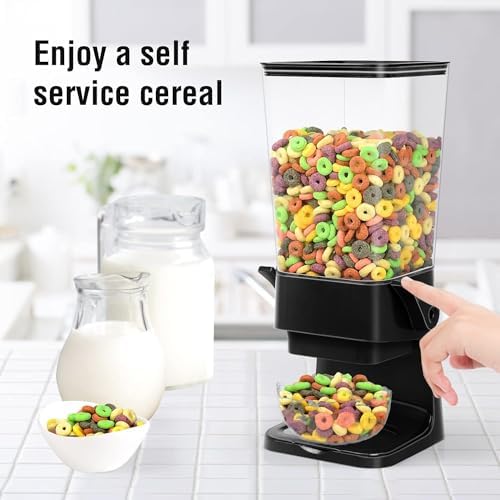 Cereal Dispenser Countertop Large Cereal Containers Storage Black,3 pack - Image 4