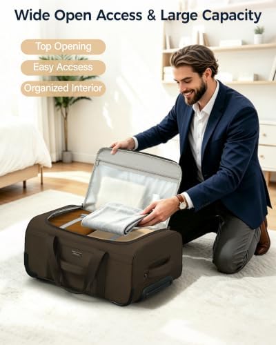 Hanke Rolling Duffle Bag with Wheels, 21 Inch Soft Side Carry On Luggage - Image 3