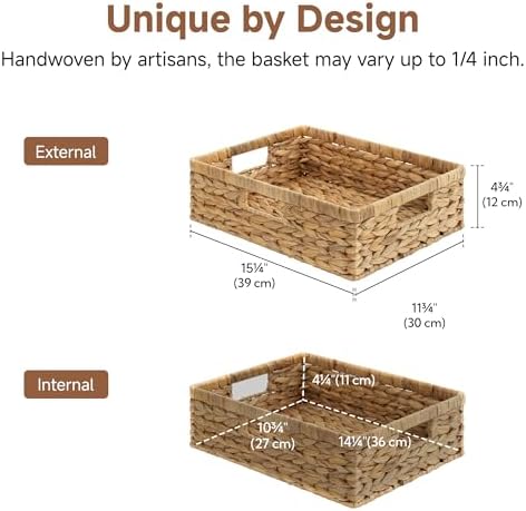 StorageWorks Wicker Storage Baskets for Shelves, Pantry Baskets, 1-Pack - Image 2