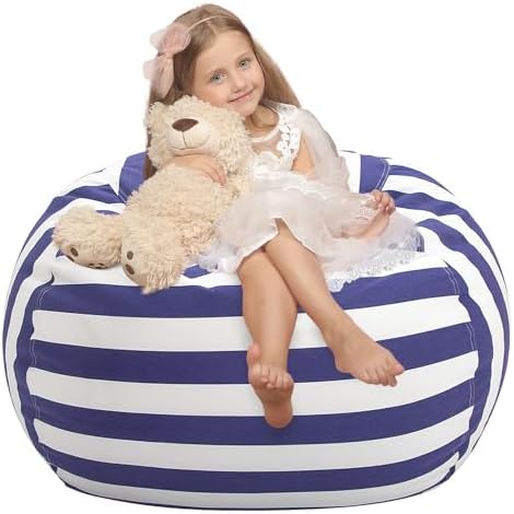 WEKAPO Stuffed Animal Storage Bean Bag Chair Cover for Kids by Wekapo