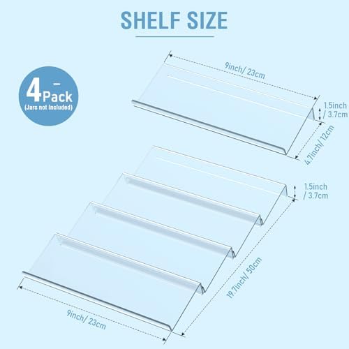 Spice Drawer Organizer 4 Tier, Acrylic Seasoning Organizer Rack, Small - Image 2