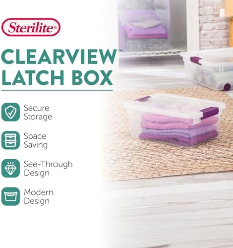 Sterilite ClearView Latch Boxes, Storage Bins with Lids, 15 Quart, 48-Pack - Image 2