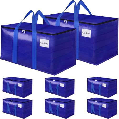 FabSpace 8 Pack Moving Storage Bags Heavy-Duty with Zippers for Clothes by Fabspace