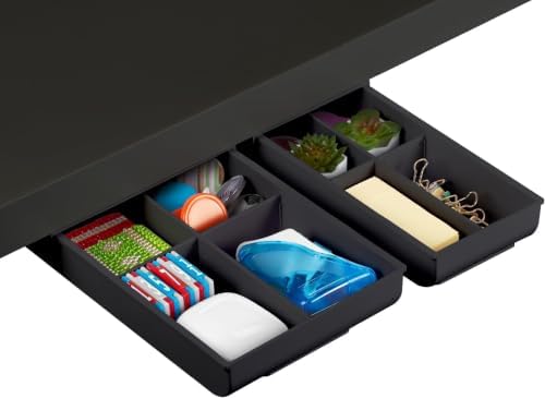 Bostitch Konnect Under Desk Drawer,Self-Adhesive Slide Out Storage Organizer with 4 Customizable Dividers,2 Count (Pack of 6) by BostitchOfficeProducts