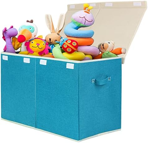 Large Toy Box Chest Storage with Flip-Top Lid, Kids Toy Storage Bin Boxes by popoly