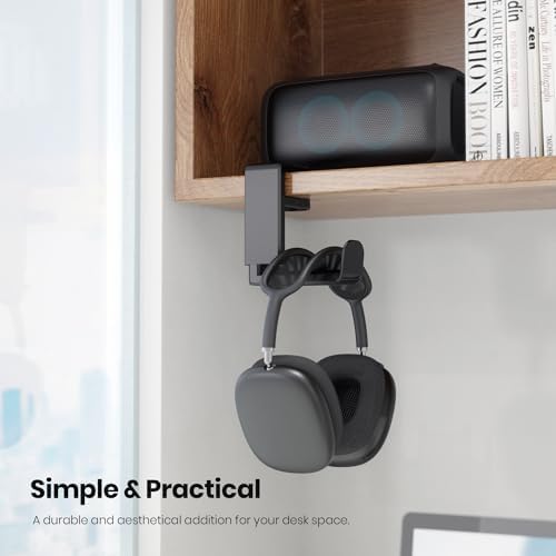 EURPMASK Rotating Headphone Stand,Adjustable Clamp-on Headset Holder Hanger - Image 3