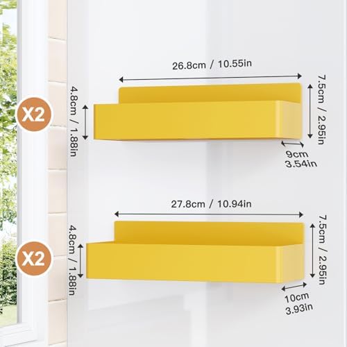 Mystozer Magnetic Spice Rack for Refrigerator Yellow, 4 Pack - Image 4