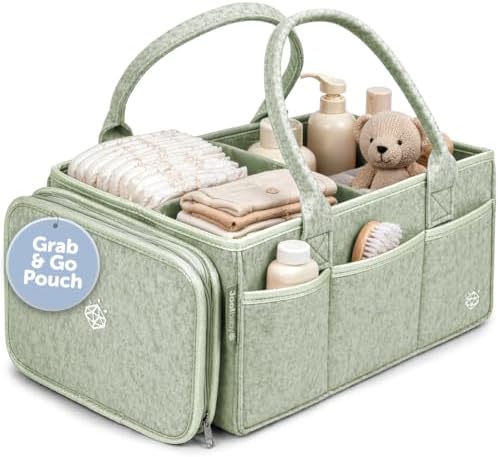 Jool Baby Tag-Along Diaper Caddy – Nursery Storage Organizer for Newborn Essentials – Lightweight & Portable, Large Capacity (Sage) by Unknown