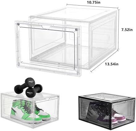 Attelite 12Pack Shoe Boxes Storage Stackable Clear Shoe Organizer X-Large - Image 2