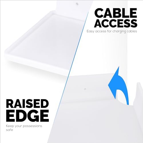 9" Small Corner Shelf Mount, Adhesive & Screw in, for Speakers, Cameras, Baby Monitors, Plants, Books Electronics, Collectibles & More, Floating Shelves (White) by Brainwavz - Image 5