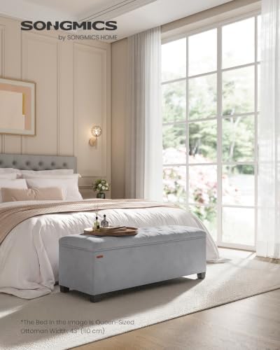 SONGMICS Storage Ottoman Bench, Foot Rest with Legs, Load up to 661.4 lb - Image 2