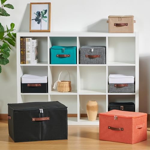 Storage Bins with Zipper Lids Decorative Lidded Baskets Boxes - Image 5