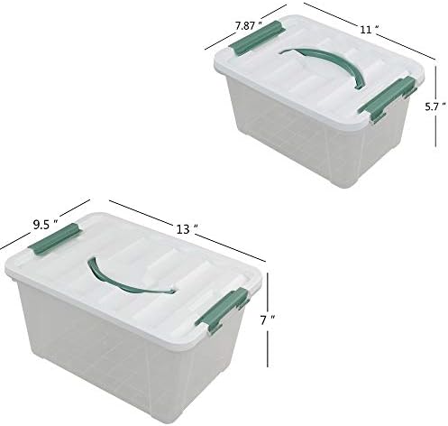 Jekiyo Clear Latching Box, Plastic Storage Bin, 2 Packs(6 Quart&14 Quart) - Image 4