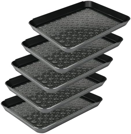 5Pcs Shoe Tray 14 x 11 Inch Waterproof Mat Wet Plastic Small Boot Tray, Multi-Purpose Garden Tool for Entryway Indoor by Unknown