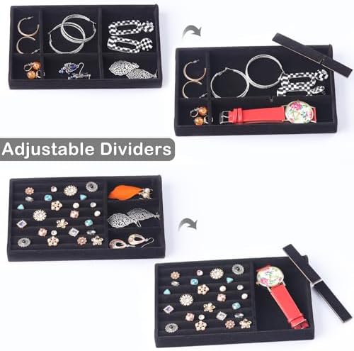 Jewelry Organizer Trays, Velvet Stackable Drawer Inserts 8 Pack - Image 4