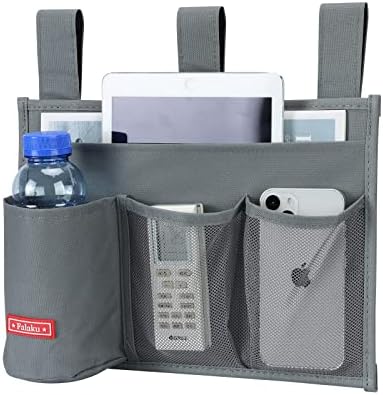 Hanging Bedside Caddy,Bedside Organizer Caddy for Bed Rails(Classic 4 Pockets-Grey) by Falaku
