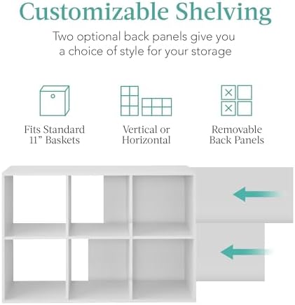 Best Choice Products 6-Cube Storage Organizer, 11in Shelf Opening, Bookcase, Display Shelf, Customizable w/ 3 Removable Back Panels – White - Image 4