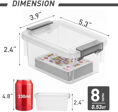 Citylife 8 Packs Plastic Bead Organizers 0.53 QT Clear Storage Containers with Lids for Craft Storage Small Storage Box, 5.28 x 3.86 x 2.36 Inches - Image 2