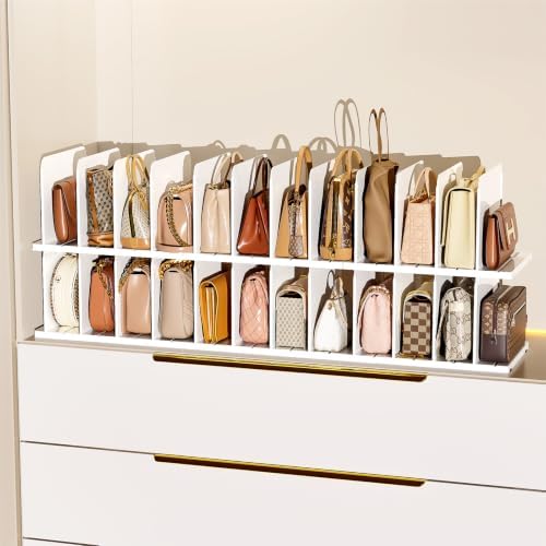 JOYZAN Purse Organizer for Closet Organizer Adjustable Shelf Dividers by MakeYourHomeOrganizedTidy