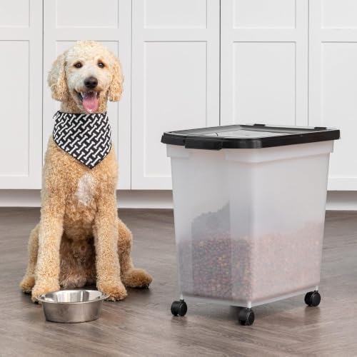 IRIS USA Dog Food Storage Container, Up to 50 lbs, Black, Made in USA - Image 2