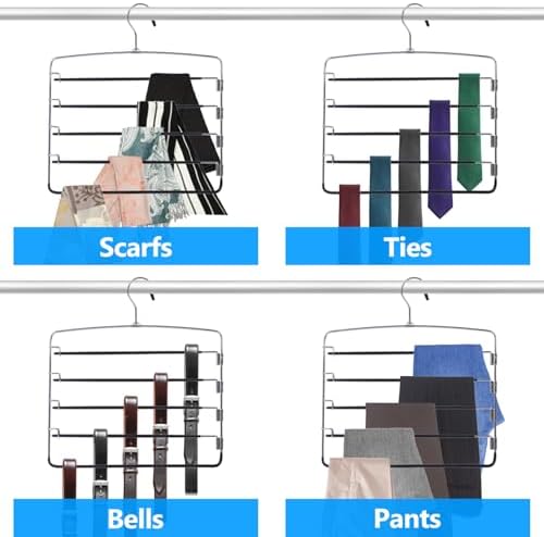 Pants Hangers 6 Pieces, Space Saving Closet Organizer for Jeans & Trousers - Image 6