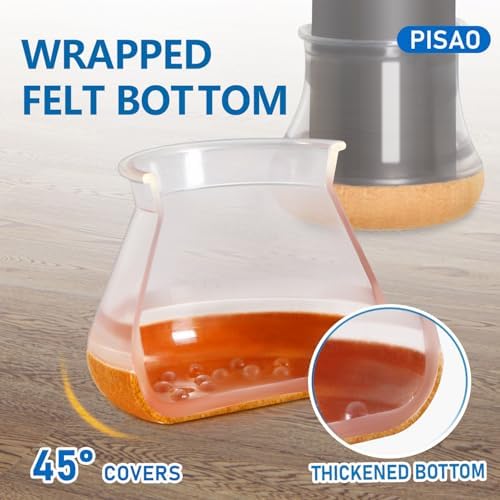 PISAO 24 Pcs Chair Leg Floor Protectors Caps Cover Pad for Hardwood Floors - Image 5