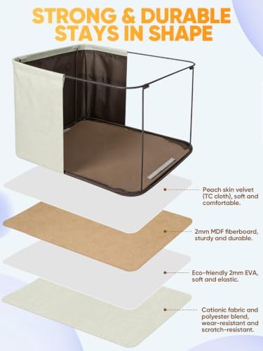BALEINE 4 Pack Fabric Closet Storage Bins for Shelves, Linen Closet Organizers and Storage, Decorative Baskets for Organizing, Shelf, Clothes, Home, Office (White, 12"x8"x8") - Image 3