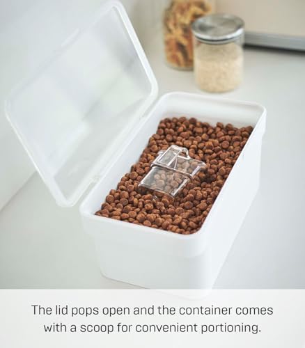 YAMAZAKI Home Tower Airtight Pet Food Storage Container - Cat And Dog Food Holder Bin With Transparent Lid And Handle - Small - Polypropylene - 0.8 Gallons, 3 Liters - Image 2