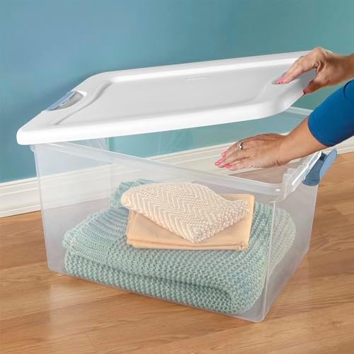 Sterilite 30-Pack Latching Box, Under Bed Storage Bins with Lids, Clear Plastic, 64 Quart - Heavy-Duty Organizing Containers for Closet, Bathroom, and Office - Image 6