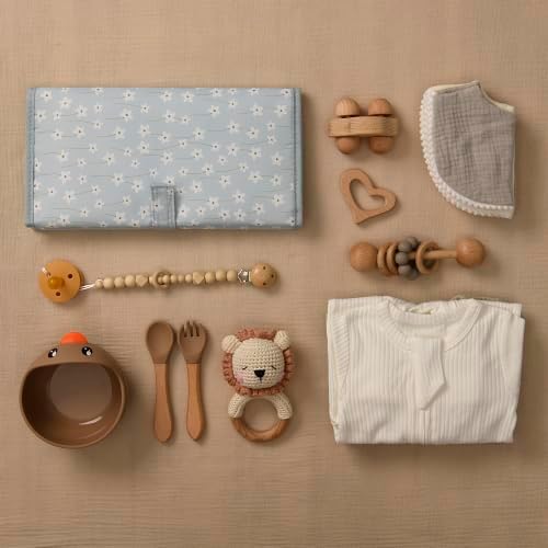 PeraBella Baby Diaper Caddy Organizer 3 Pcs Set, Floral Baby Basket Shower Gift, Nursery Organizer Basket for Newborn Boy Girl Essential Items, Changing Table Organizer Caddy for Baby Stuff, Car Caddy - Image 7