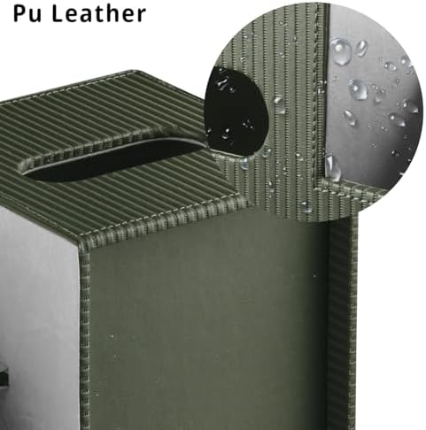 PU Leather Tissue Box Cover with Storage Tray, Cube Facial Tissue Holder - Image 5