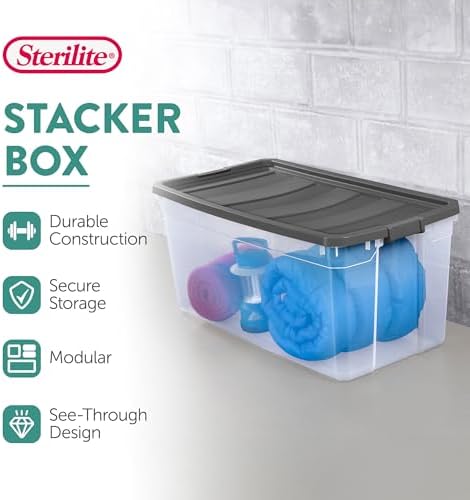 Sterilite Modular Stacker Box with Latching Lid, 200 Quart, 6-Pack - Image 3