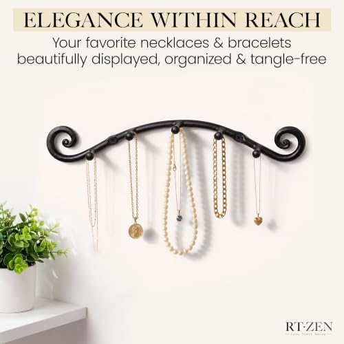 RTZEN Farmhouse Small Key Holder for Wall, Wrought Iron Wall Mount Rack - Image 6