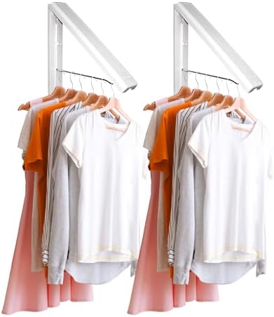 InstaHanger ABS Wall Mounted Clothes Drying Rack, 60 lb Capacity, 2 Pack by InstaHANGER