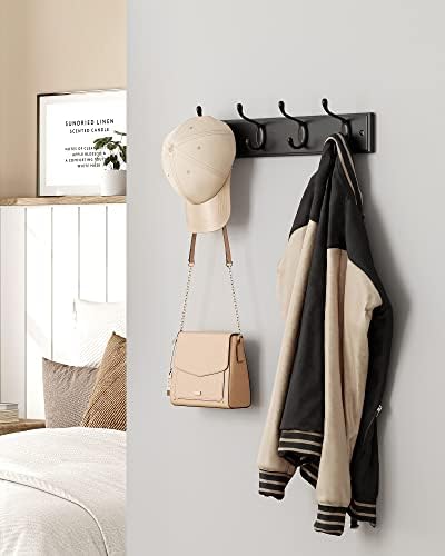 SONGMICS Wall-Mounted Coat Rack, 4 Dual Metal Hooks - Image 3