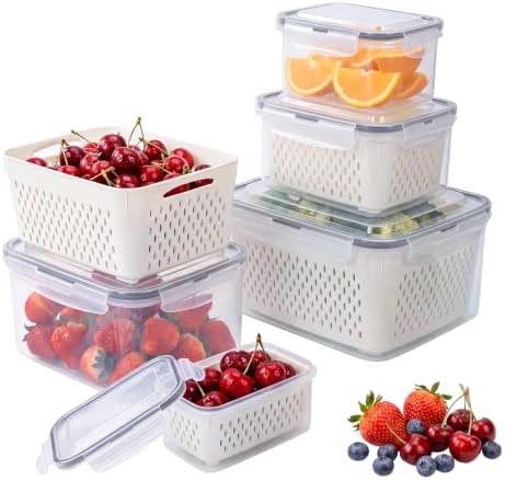 5 PCS Fruit Storage Containers for Fridge Food Storage Containers by Unknown