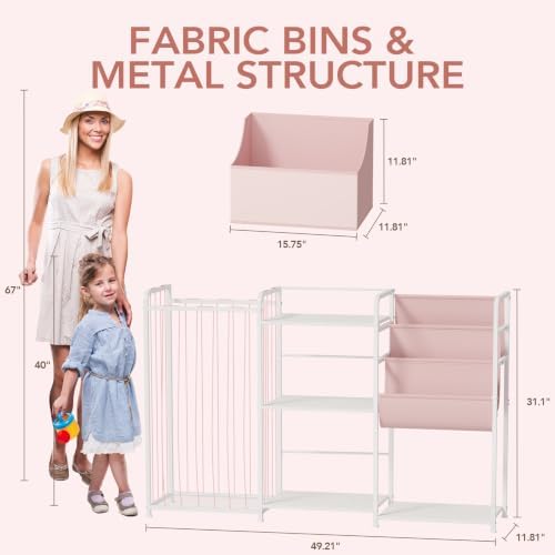 BBLIKE Kids Bookshelf and Toy Storage Organizer with Stuffed Animal Storage - Image 2