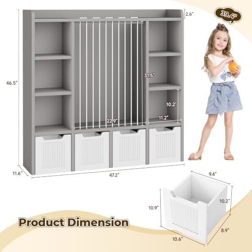 Toy Storage Organizer with Stuffed Animal Storage, Grey - Image 2