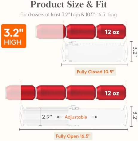 Lifewit 3.2" High Drawer Dividers for Clothes, Adjustable Drawer Organizers - Image 2