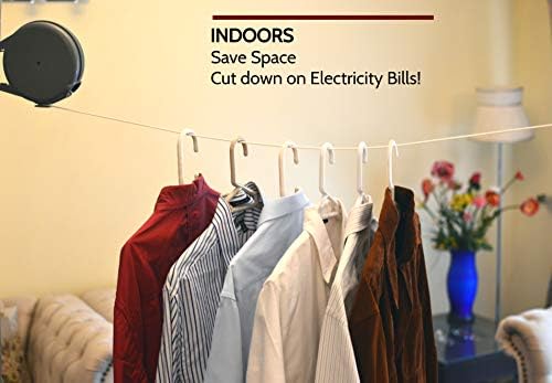 Retractable Clothesline - Heavy Duty Indoor & Outdoor Clothes Line, 45 Feet - Image 4