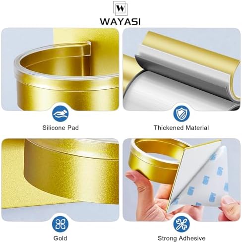 Blow Dryer Holder Wall Mounted, hairdryer holder for bathroom, Blow Dryer Organizer, hair tool organizer wall mount, Adhesive Hair Dryer Storage for Bathroom Barber Shop (Gold) - Image 7